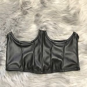 Leather Waist Belt Underbust Lace Up Busti…